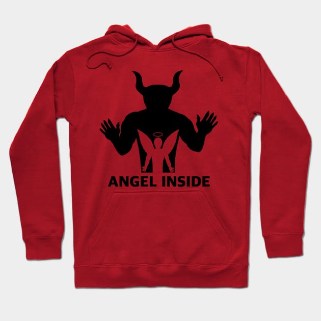 Angel Inside black Hoodie by Sierra_42